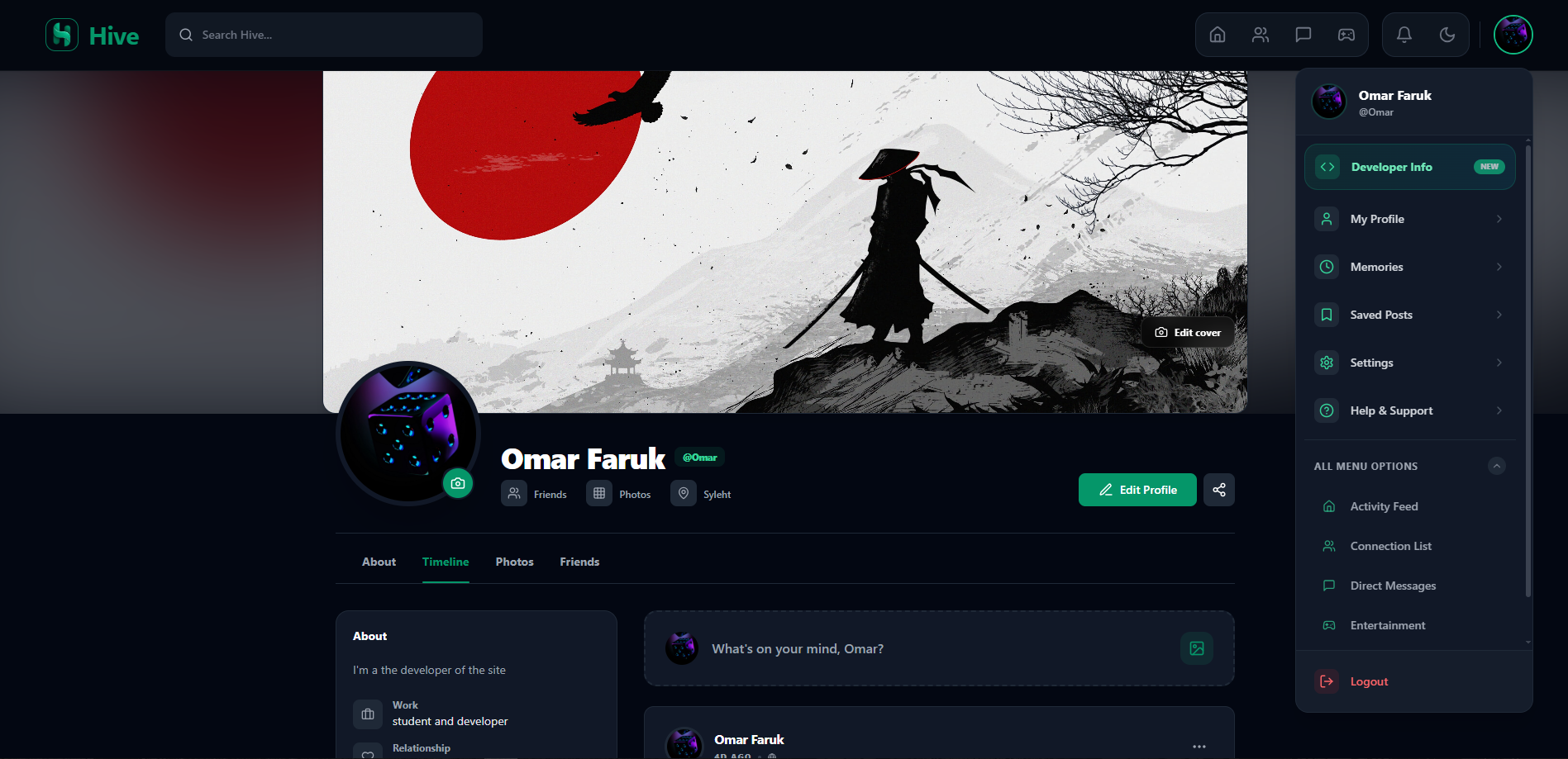 Comprehensive user profiles featuring timeline management, cover photos, bio updates, and social graph integration.
